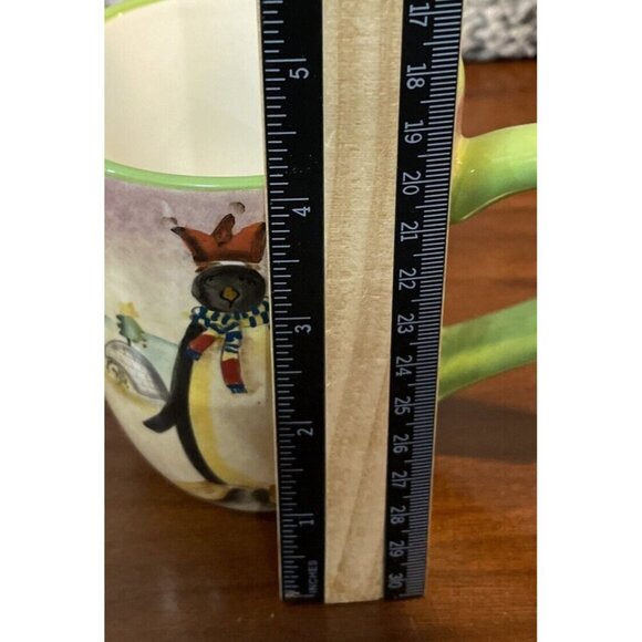 Oneida Chillin Winter Penguin Coffee Tea Mug Handpainted Earthenware Ceramic - Picture 8 of 8
